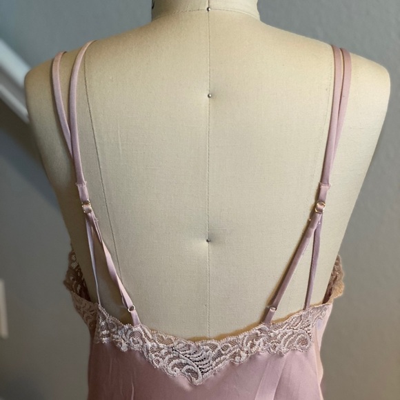 Natori Satin Lace Trim Chemise NWOT Rose/Ivory​​​​​​​​​ - Picture 6 of 12
